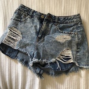 High wasted jean shorts